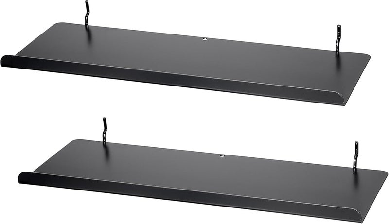 Kokone 2 Pack Pegboard Shelves with Lip - 15x5.5 in, Metal Shelf Pegboard Steel Tray Pegboard Accessories for Storing or Displaying, Wall Organizer for Craft Retail, Garage, Workbench, Kitchen, Black - Image 1